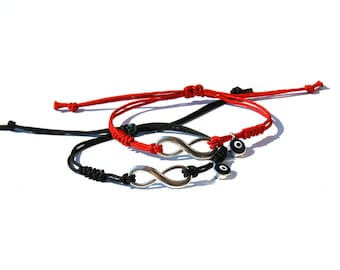 Couples Infinity bracelets- Matching Couple Bracelets-Matching couple infinity-Couples evil eye-His hers bracelet-Friendship bracelet