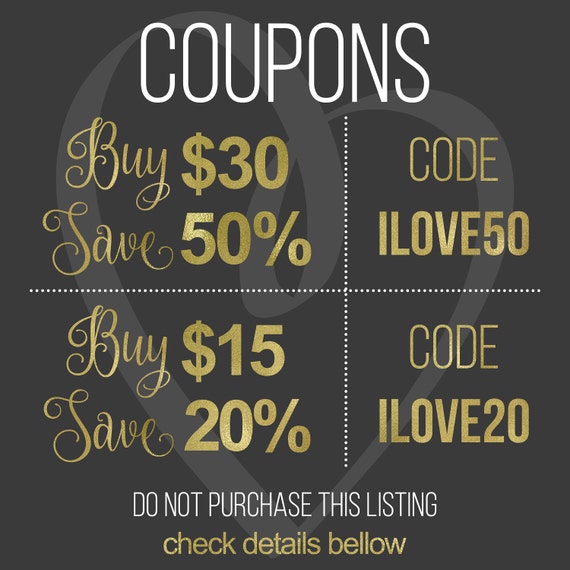 COUPONS Buy 30 Save 50% or Buy 15 Save 20 Printable Planner