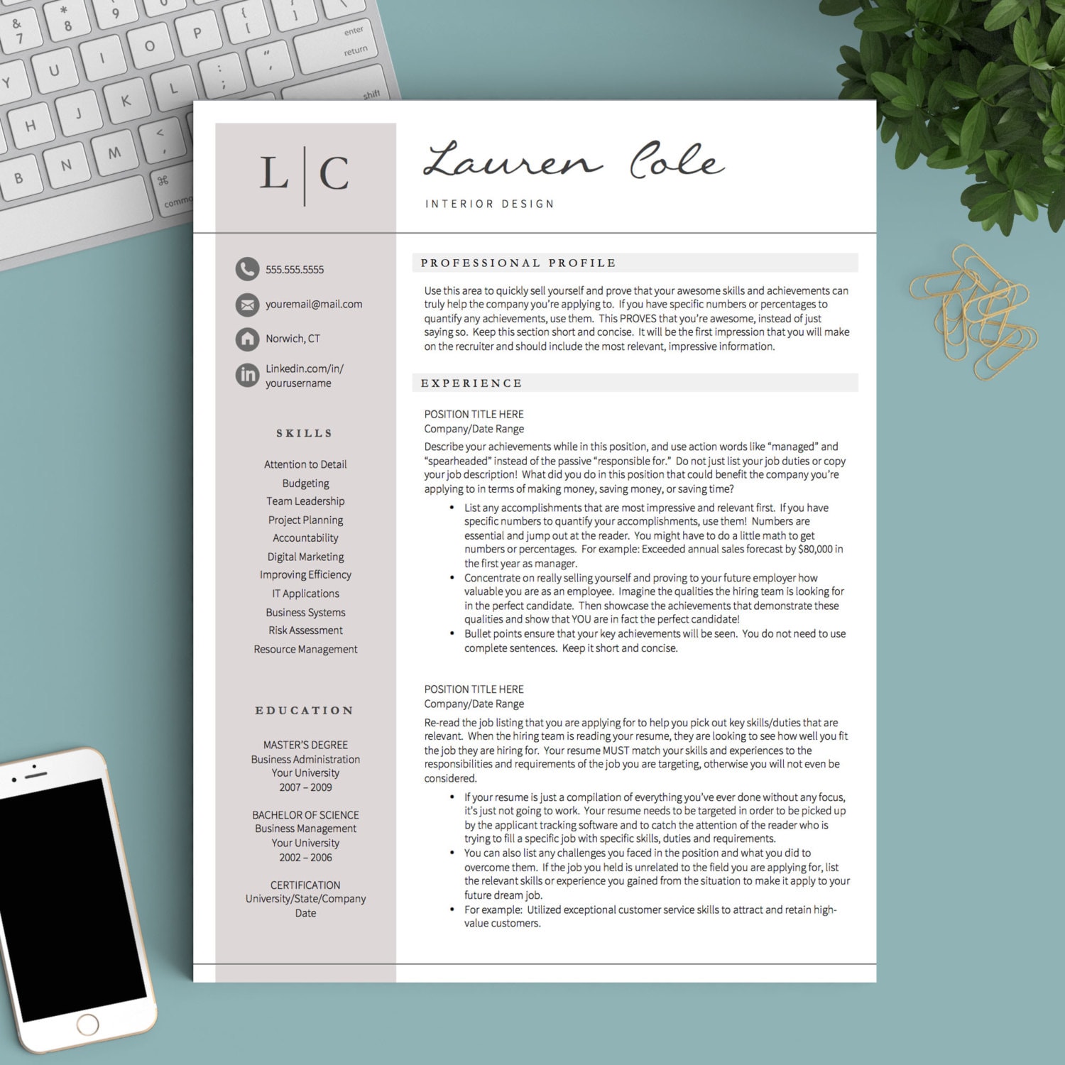 creative resume template for word  u0026 pages 1 2 and 3 page