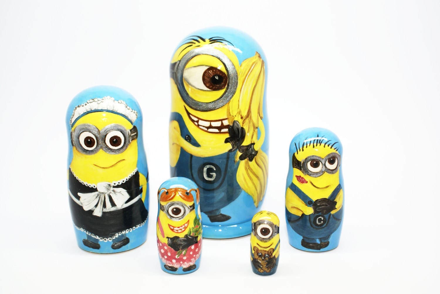 Minions Nesting Dolls Kids Gift Matryoshka Doll 5pcs Funny