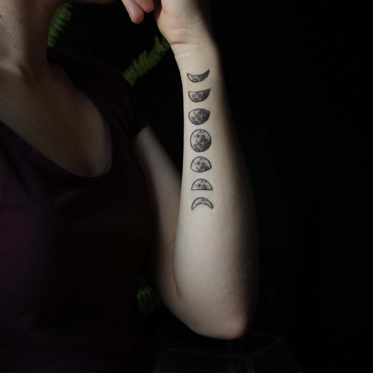 moon phases temporary tattoo grey moon night sky lunar tattoo moon phases temporary tattoo grey moon night sky lunar tattoo