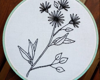 Simple Floral Embroidery Hoop Art