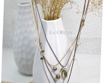 Necklace Ô Mon Amour de LaoÔBijoux, Silver 925, stones