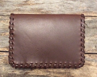 Mens Leather Wallet, Card Holder, Slim Wallet, Minimalist, Brown Leather, Wife to Husband Gift, Boss Appreciation, Made in USA