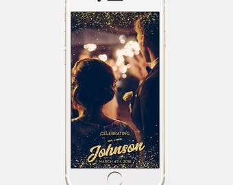 LIMITED TIME! Custom Snapchat Sparkle Gold Wedding Geofilter, Photo filter, Mr. and Mrs. Wedding filter, GeoFilter,Wedding Geofilter gw78