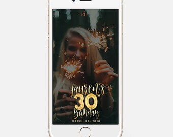LIMITED TIME! Birthday Snapchat Filter, Birthday Filter, Geofilter, Snapchat 30th birthday for her, 30th Birthday bir110