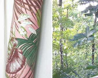 Yoga bag "pink jungle" / Yoga mat bag / sports bag / pink, jungle leaves / vegan / / Yoga mat bag, ultra suede