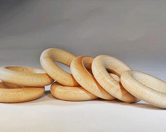 Natural USA Made Maple Wooden Rings For Crafts and Teethers