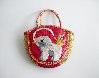Children's Straw Bag Vintage Straw Purse Girls Purse