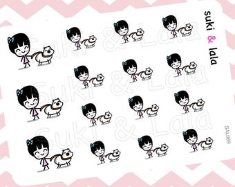 Walk the Dog Planner Stickers, Pet Sitting Planner Stickers, Dog Planner stickers, Dog Walking Planner Stickers, Planner Stickers (SAL069)