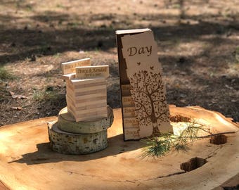 jenga wedding guest book with case