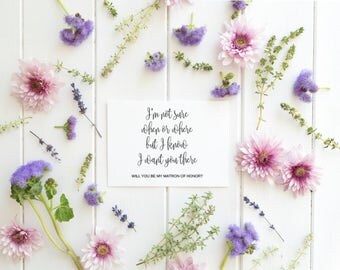 Matron Of Honor Proposal, Will You Be My Matron Of Honor Card, Matron Of Honor Invite, Matron Of Honor Gift, Printable Rustic Wedding Card