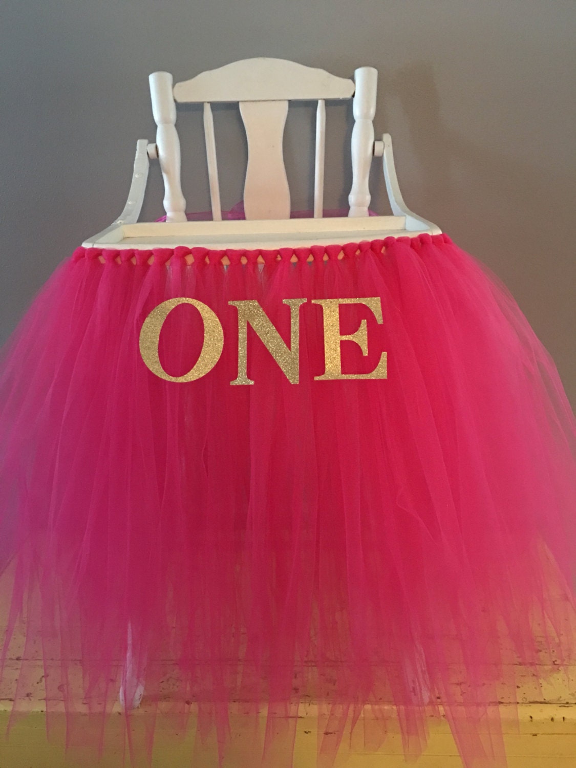 Fuchsia High Chair Tutu Pink Highchair Skirt Fuchsia High Chair Tutu Pink Highchair Skirt