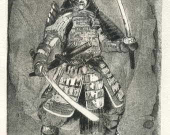 "Samurai" original etching