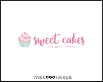 Cupcake Logo Design, Bakery Logo, Biscuit Logo Design, Cute Logo Design, Logo For Baker, Patisserie Logo, Feminine Bakery Logo Design