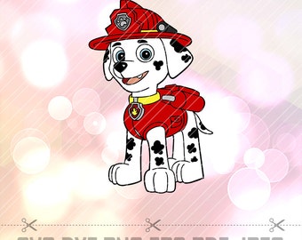 SVG DXF Paw Patrol Marshall Vector LAYERED Cut Files Cricut Designs Silhouette Cameo Party Supply Vinyl Decal Tshirt Crafting Scrapbooking