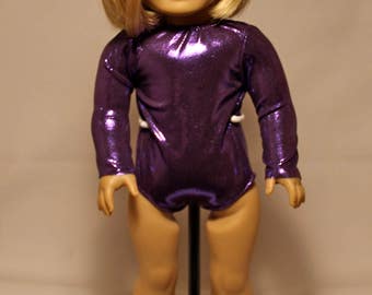 Purple Gymnastics Leotard or Ballerina Tutu-Made to fit 18 inch Dolls like American Girl Doll Clothes
