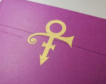 20 Glitter Prince Stickers - Prince Symbol Envelope Seals - Prince Wall Stickers - Wall Decals - Prince Theme Party Decor - Glitter Stickers