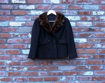 ON SALE Vintage Designer Fur Collar Jacket