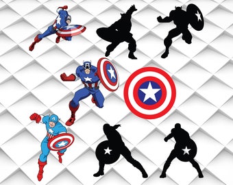 Captain america svg,jpg,eps,png for Design/Print/ Silhouette Cameo/Cricut& Many More