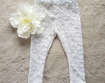 Baby girl lace leggings/ baby footless tights/0- 12 month girl leggings