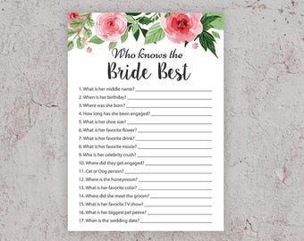 How well do you know the bride | Etsy