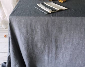 Pure Linen Tablecloth- 14 colors -Linen Tablecloth- Natural Linen Tablecloth-Wedding Tablecloth-choose your size/color #Dinner for Two#