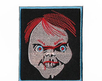 Chucky Patch (3.5 Inch) DIY Embroidered Iron or Sew on Badge Applique Childs Play Horror Movie Souvenir Monster Chucky Killer Doll Costume