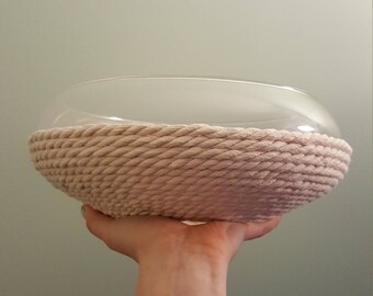 Rustic Snake Rope Glass Terrarium Planter (No plants)