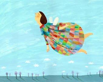 flying in the dream print