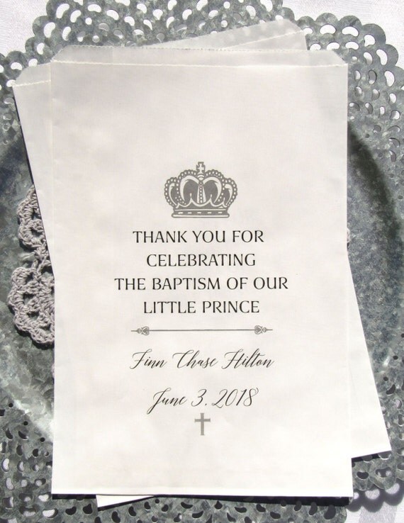Christening Favor Bags - Baptism Favor Bags - Christening Favors - Baptism Favors - Little Prince Baptism - Baptism Candy Bags | Il_570xn