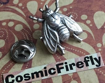 Silver Fly Tie Tack Silver Plated Insect Pin Men's Accessories & Gifts Gothic Victorian Steampunk Style Vintage Inspired Silver Bug Insect
