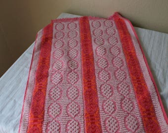 1960s Utica hand towel pinks orange fringe