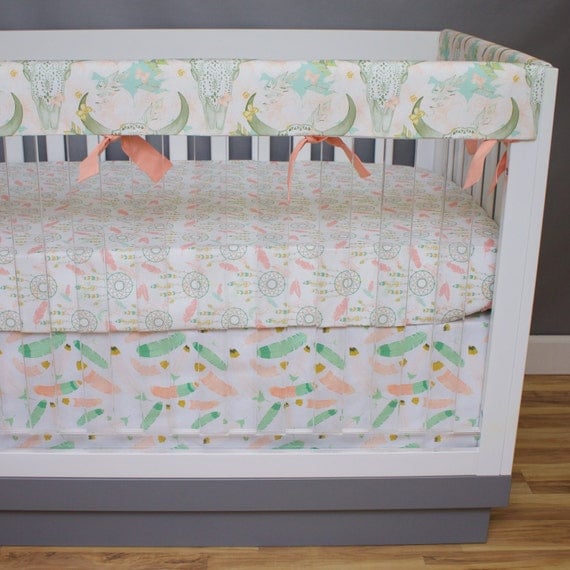 Dream Catcher Baby Bedding Girl Bumperless Crib Bedding
