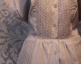 Vintage 1950s Grey Dress with Intricate Pleating
