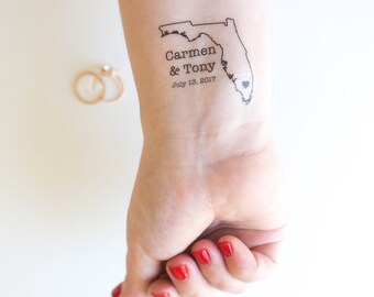 Arrow Wedding Tattoos Arrow Personalized with Couple's