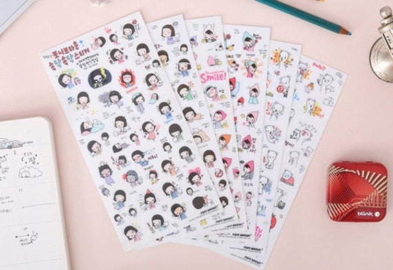 s142 cute girl planner stickers sheets by pony brown journal