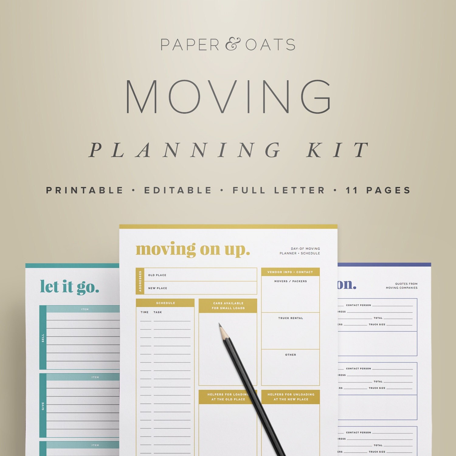 Moving Planning Kit Moving Planner Relocation Printable