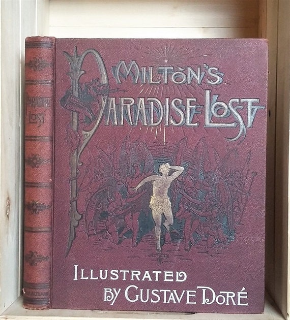 Milton's Paradise Lost Antique Book circa 1890 Illustrated