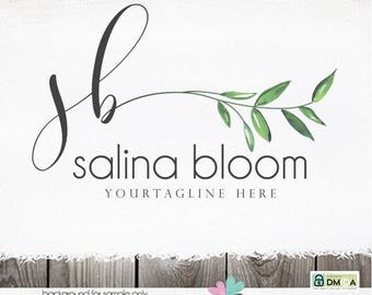 logo design olive branch logo watercolor logo leaf logo Photography Logo premade logo blog logo real estate herb nutrition