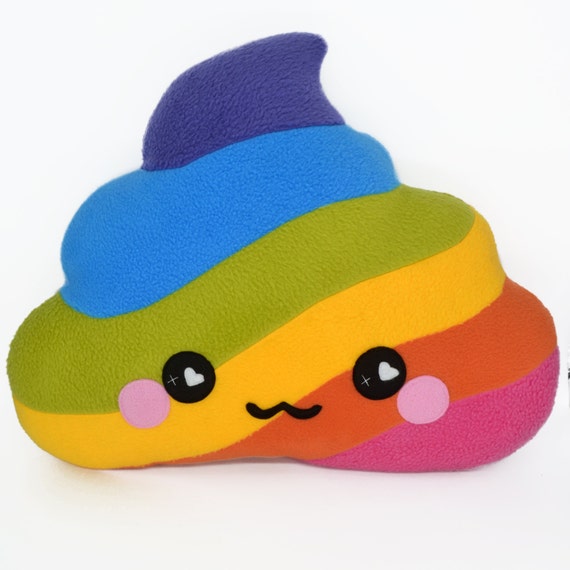 rainbow poop pillow