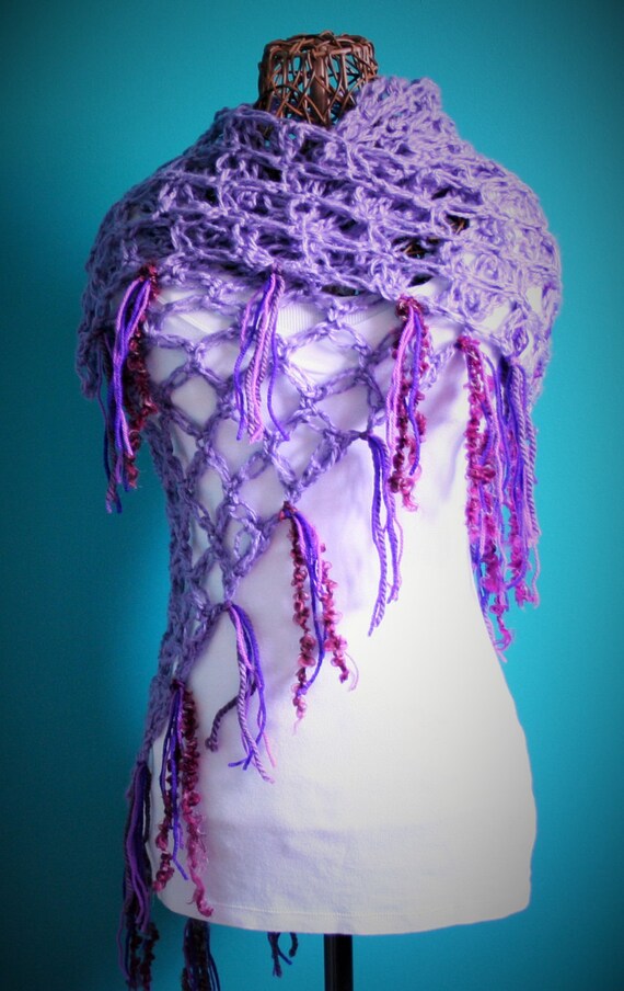 Crochet Love Knot ShawlOpen Weave WrapGypsy ClothingHippie