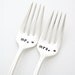 Mr and Mrs wedding forks- table setting, wedding gift or engagement gift. Ready to Ship.