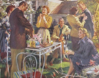 BEER BREWERS FOUNDATION "First Fine Day Of Spring" by John Gannon Bar Decor Ready To Frame Additional Ads Ship Free