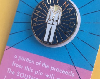 hard enamel pin, pantsuit pin, resist pin, feminist pin, girl power, feminist gift, feminist enamel pin || Pantsuit Nation Hard Enamel Pin