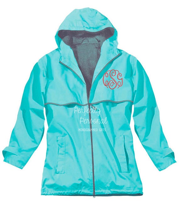 Monogrammed Charles River Rain Jacket