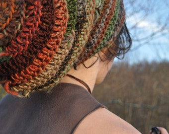 Scrappy Woodlands Slouchy Hat // Handmade Dreadlock Tam