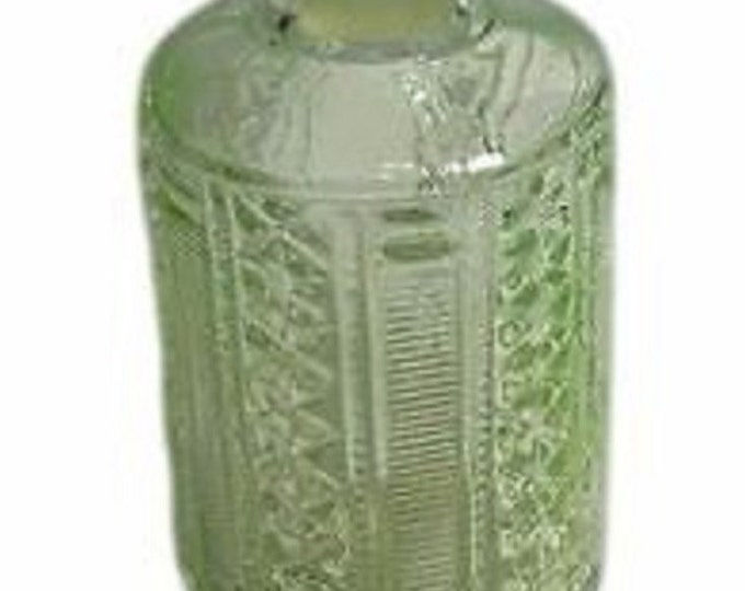 Scailmont Art Deco Zipper Star Bottle, Dresser Top Decor, Vanity Decor, Shabby Chic Glass Perfume Bottle, Green Perfume Bottle Belgium