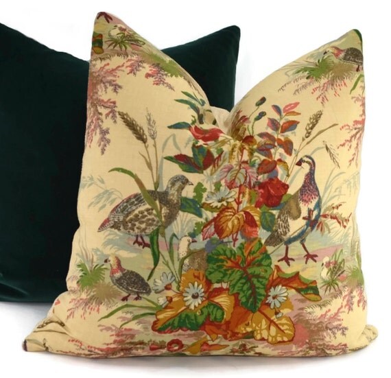 Quail Meadow Schumacher Floral Throw Pillow Cover 20x20