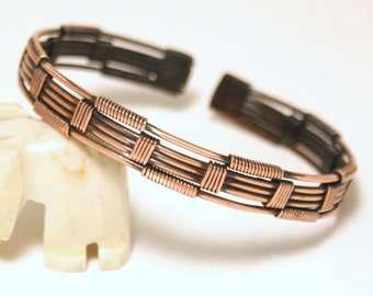 Mens Copper Bracelet / Mens Bracelet / Mens Cuff Bracelet Copper / Mens Jewelry / Wire Wrapped Bracelet / Wire Wrapped Jewelry Handmade